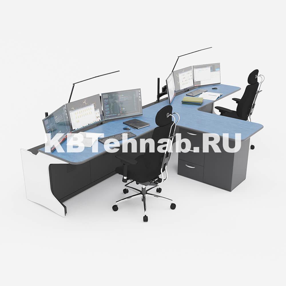 Диспетчерский стол с выступом для двух операторов TS-RDM-PG55-KBT