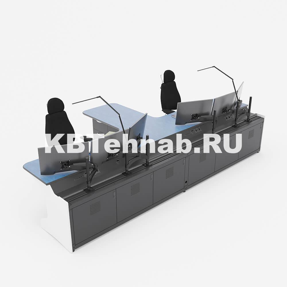 Диспетчерский стол с выступом для двух операторов TS-RDM-PG55-KBT