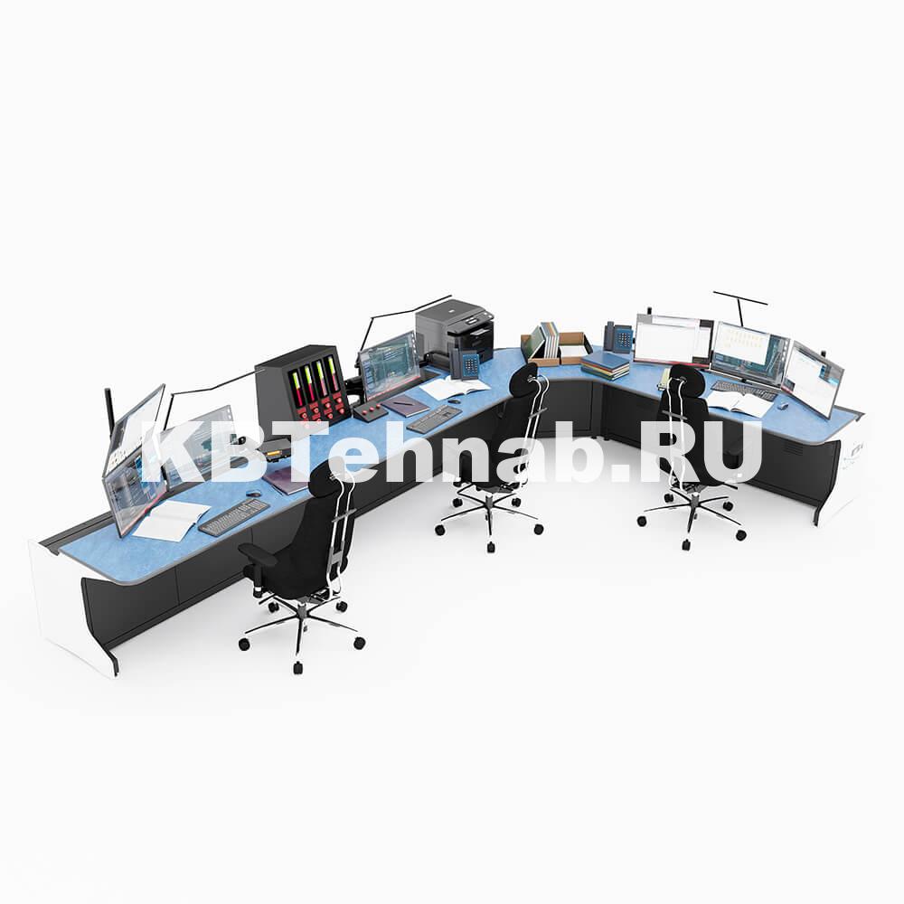 Г-образный диспетчерский стол для трех операторов TS-RDM-PG58-KBT