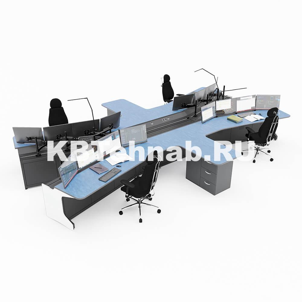 Х-образный диспетчерский стол для четырех операторов TS-RDM-PG59-KBT
