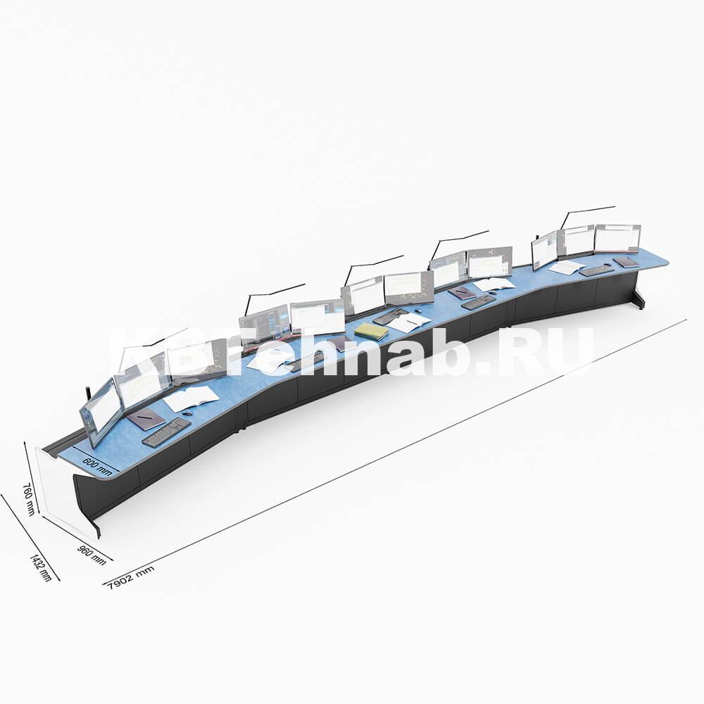 С-образный диспетчерский стол для пяти операторов TS-RDM-PG57-KBT