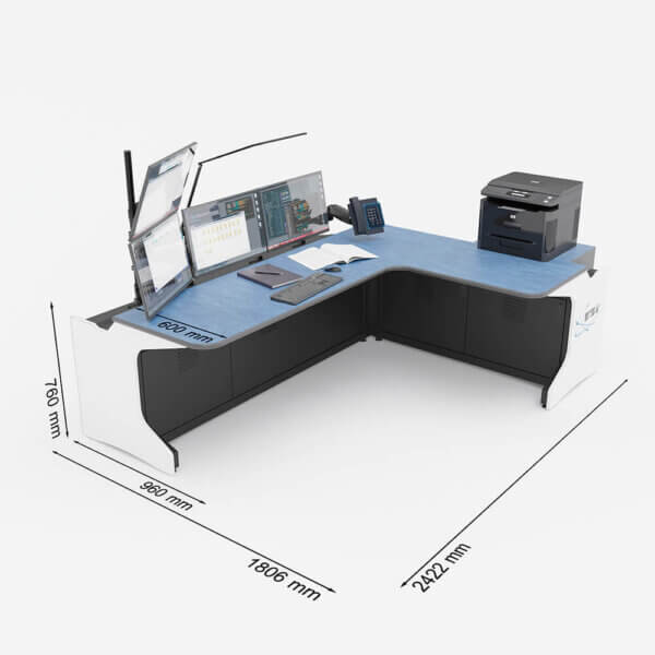 Угловой диспетчерский стол для одного оператора TS-RDM-PG54-KBT
